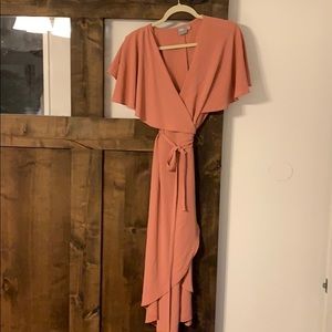 Coral Asos wrap dress